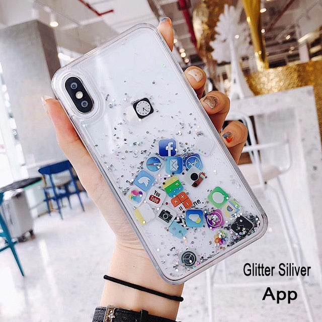 Cute Amusing Mobile apps Icon pattern phone Case cover for iPhone