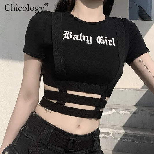 Womens Chicology Gothic Crop Top T-Shirt