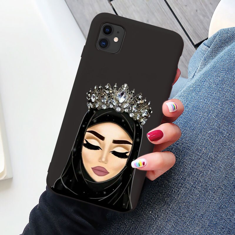 Woman Crown hijab Face Muslim Islamic beautiful Cases for iPhone