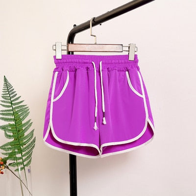 Women High Waist Shorts Patchwork Body Fitness