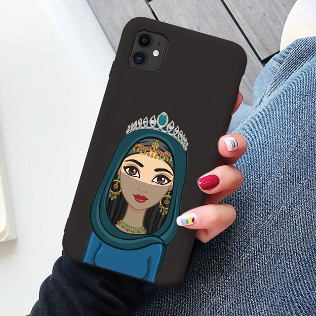 Woman Crown hijab Face Muslim Islamic beautiful Cases for iPhone