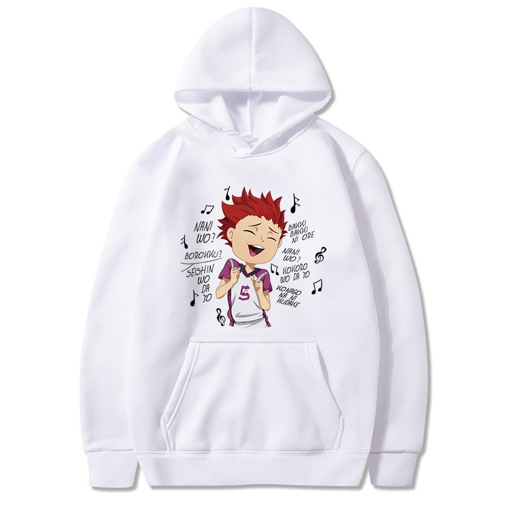 Men Anime Manga Volleyball Long Sleeved Streetwear Hoodie