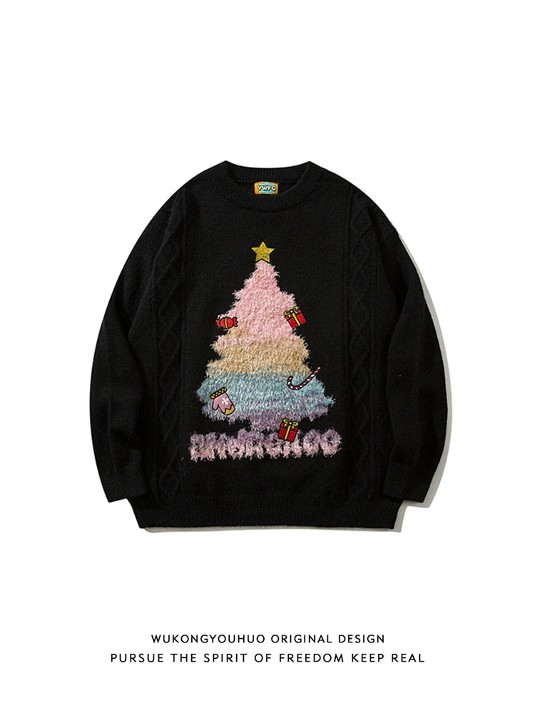 Unisex Wukong Available Christmas Theme Crew Neck Pullover Sweater