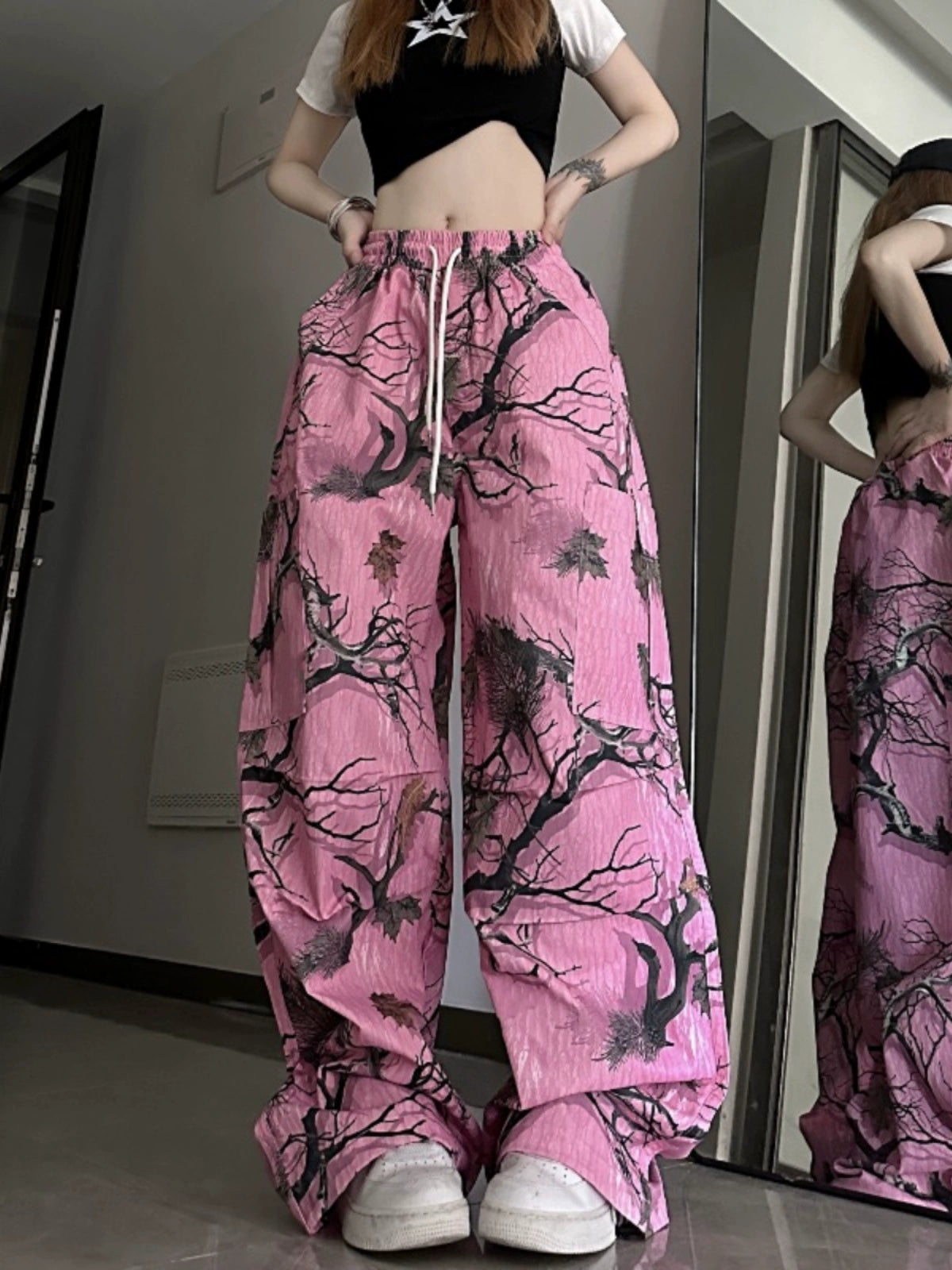 Womens Quick-Drying Rose Pink Summer Thin Pants