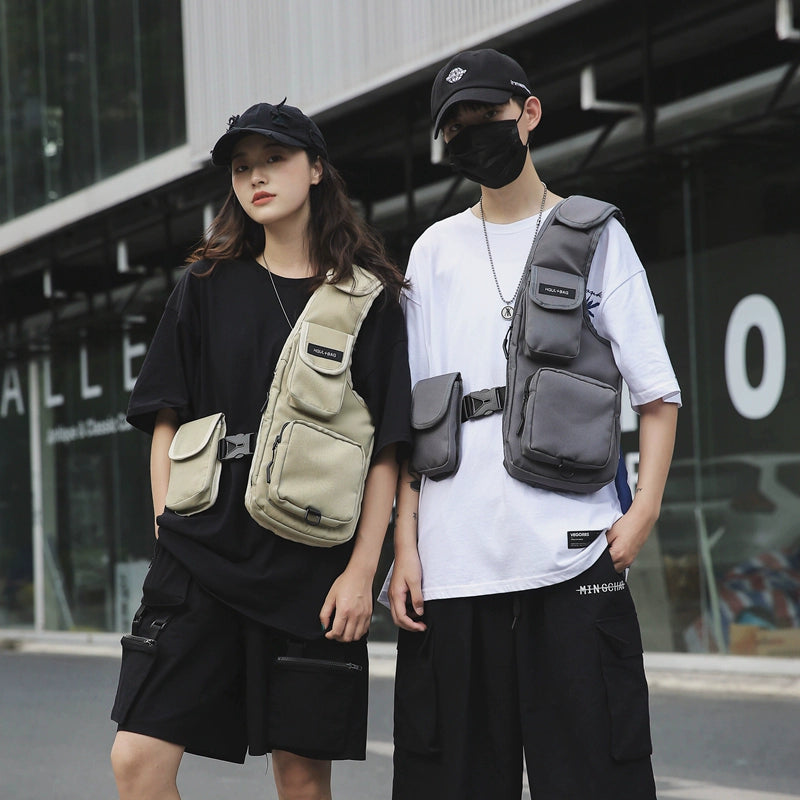 Tactical Function Multi-Pocket Hip Hop High Street Vest Bag