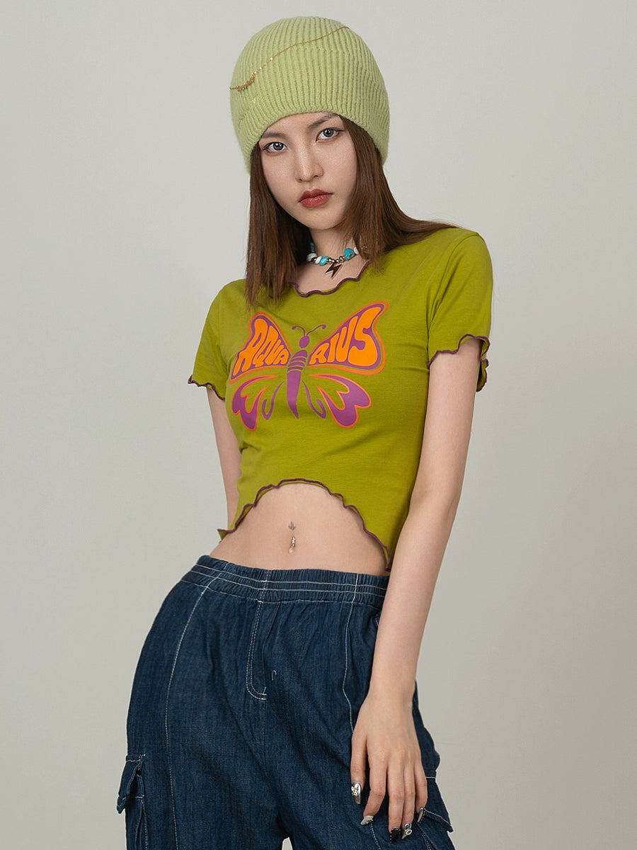 Womens Offsoul Niche Slim Fit Top T-shirt with Short Sleeves