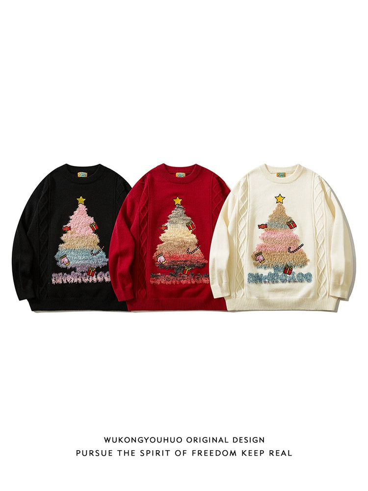 Unisex Wukong Available Christmas Theme Crew Neck Pullover Sweater