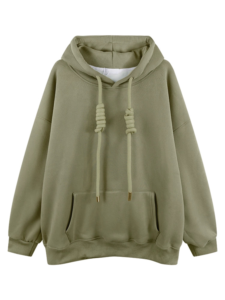 Unisex Fleece-lined Thickened Hoodie 2 American vintage Hood Loose BF Style