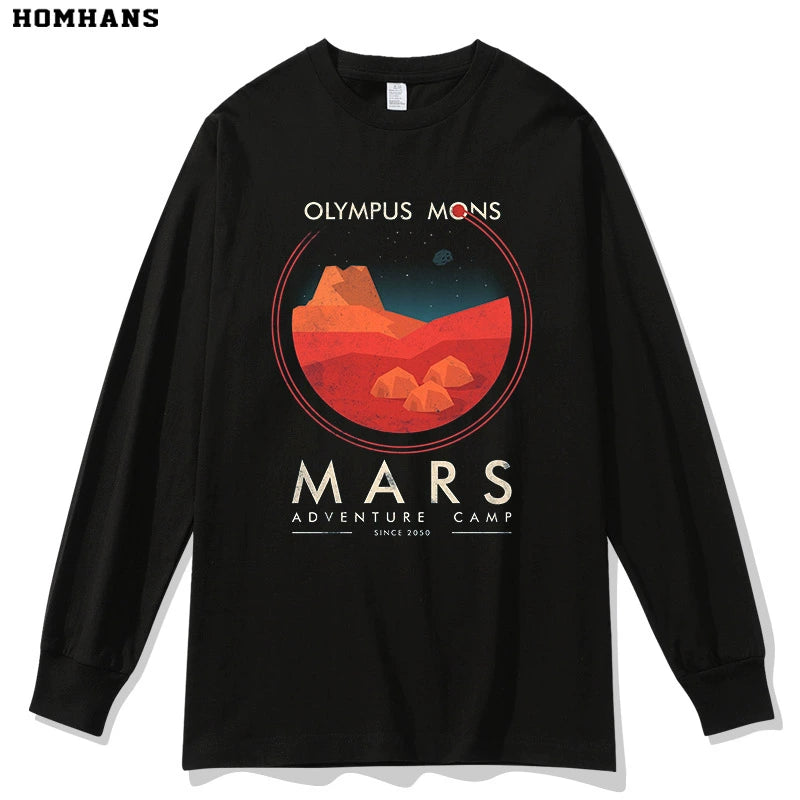 Unisex Red Korean Universe Men's and Women's Stars Sea Long-Sleeved Couple's Clothing