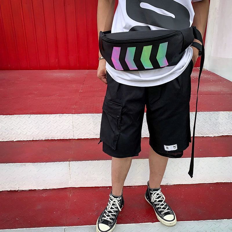 Street Fashion Brand Reflective Personality Slanted Chest Bag