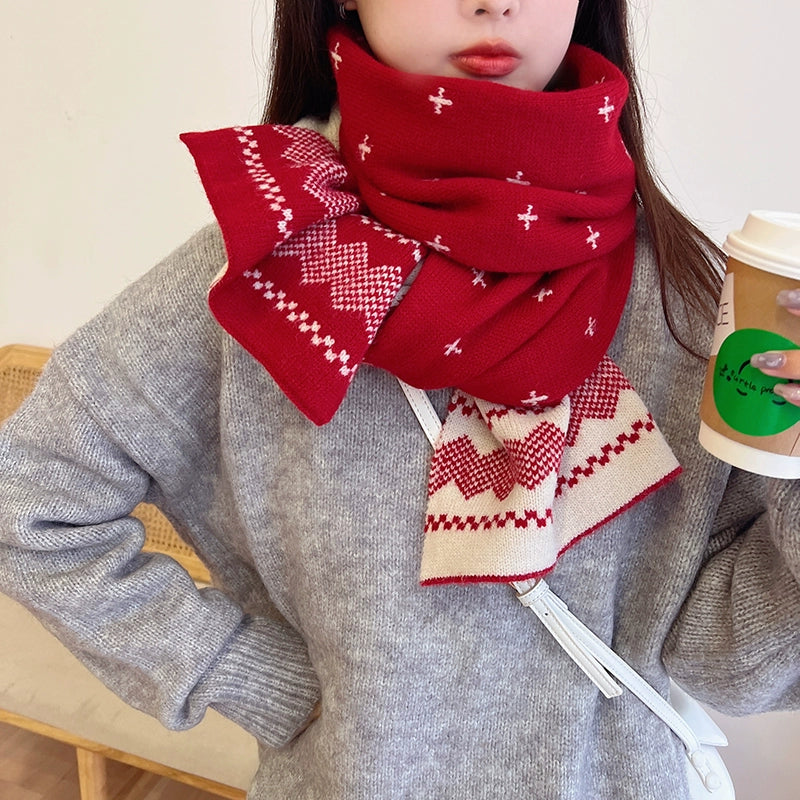 Womens Xiaolu Winter Cute Knitting Scarf Christmas