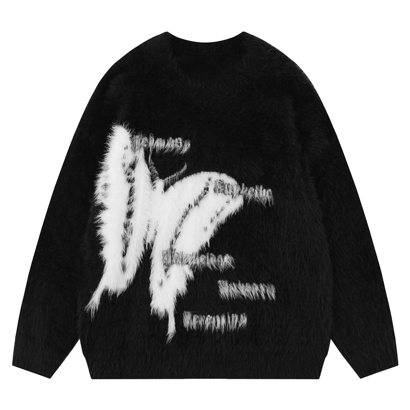 Unisex Trendy Hip Hop European and American Style Butterfly Couple Sweater Sweater