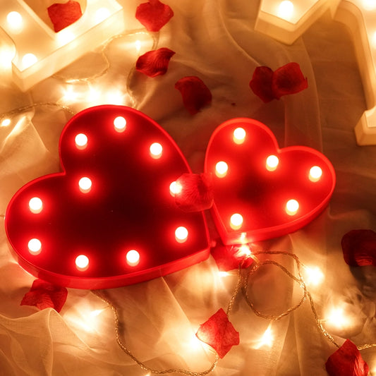 Qixi Valentine's Day Confession Prop Decoration Layout Led Heart-Shaped Light Romantic Proposal Creative Ins Luminous Heart Light