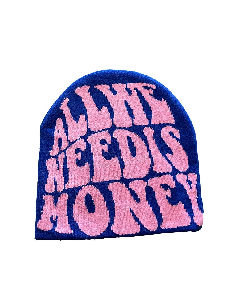 Unisex European and American Internet Hot Trendy Nightclub Letters Hip Hop Woolen Cap