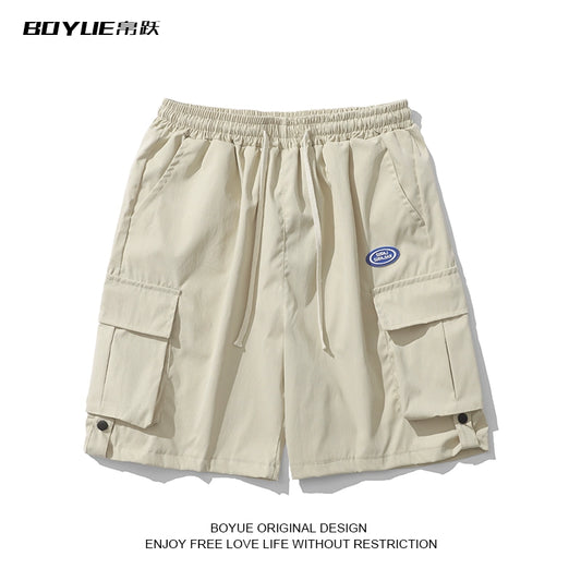 Mens Boyue Casual Multi-Pocket Preppy Style Cargo Shorts