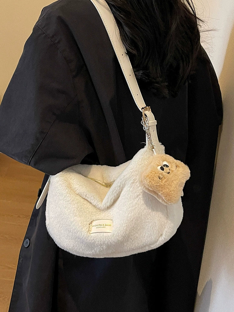 Furry All-Match Shoulder Messenger Bag