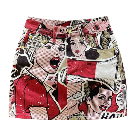 Womens Pattern Anti-Aging Elegant Print Sheath Anime Skirt