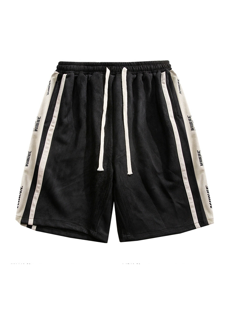 Mens Wukong Goods Patchwork Shorts Casual Suede