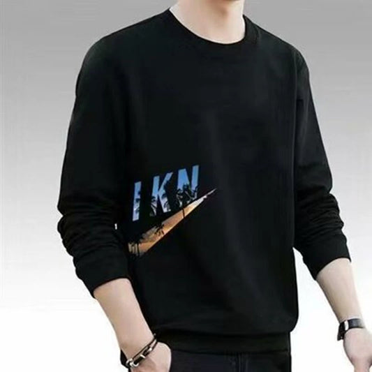 Mens Work Site Loose All-Match Long-Sleeved T-shirt