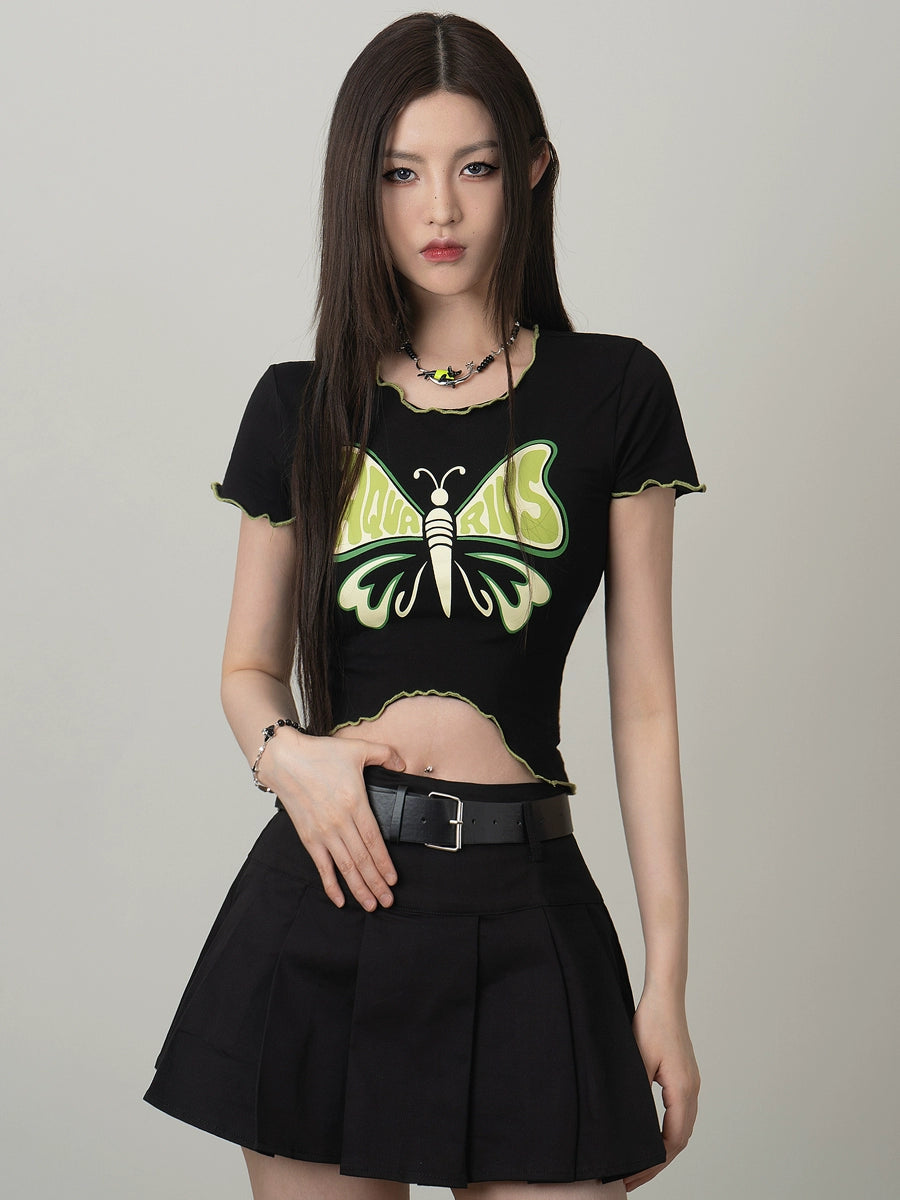 Womens Offsoul Niche Slim Fit Top T-shirt with Short Sleeves