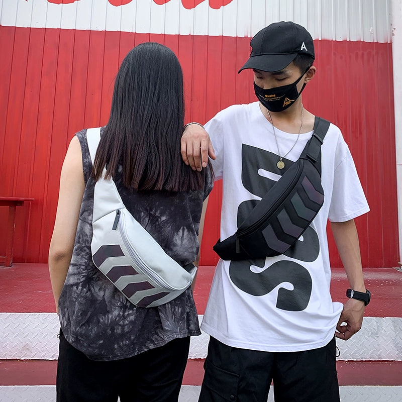 Street Fashion Brand Reflective Personality Slanted Chest Bag