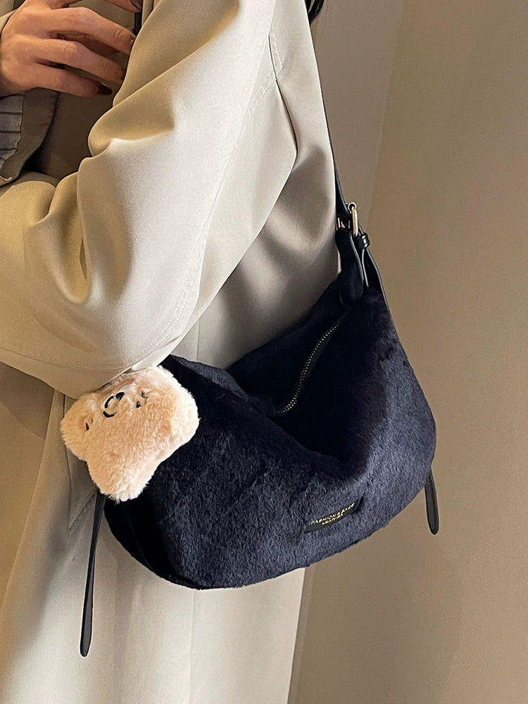 Furry All-Match Shoulder Messenger Bag