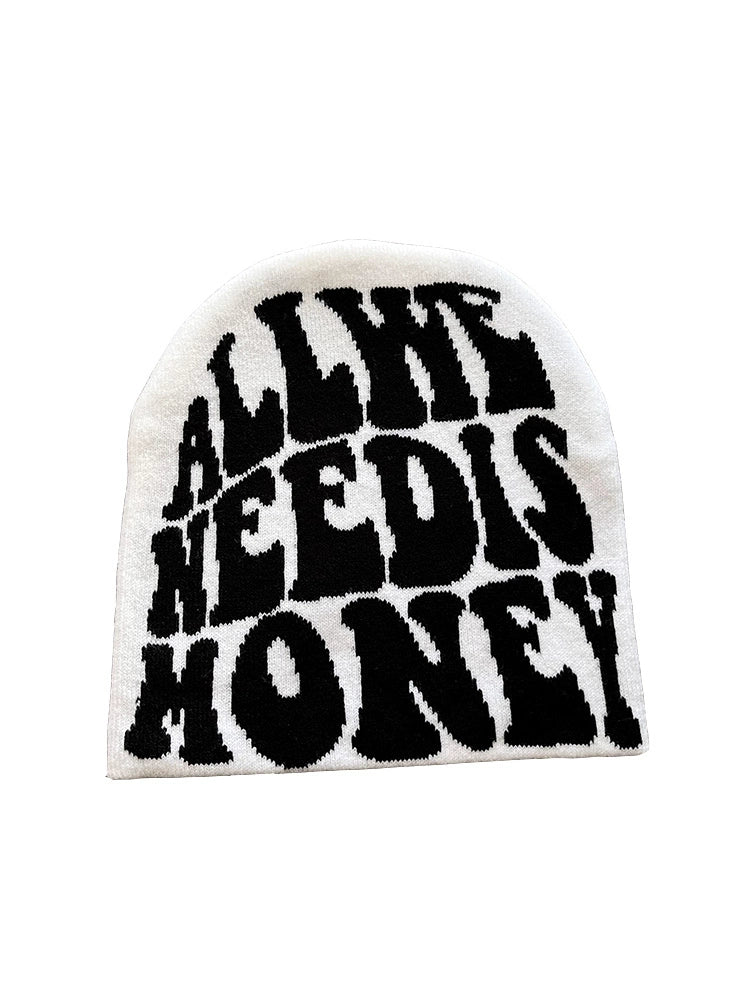 Unisex European and American Internet Hot Trendy Nightclub Letters Hip Hop Woolen Cap