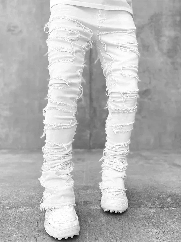 Men Streetwear Ripped Jeans Fashion Denim Pants