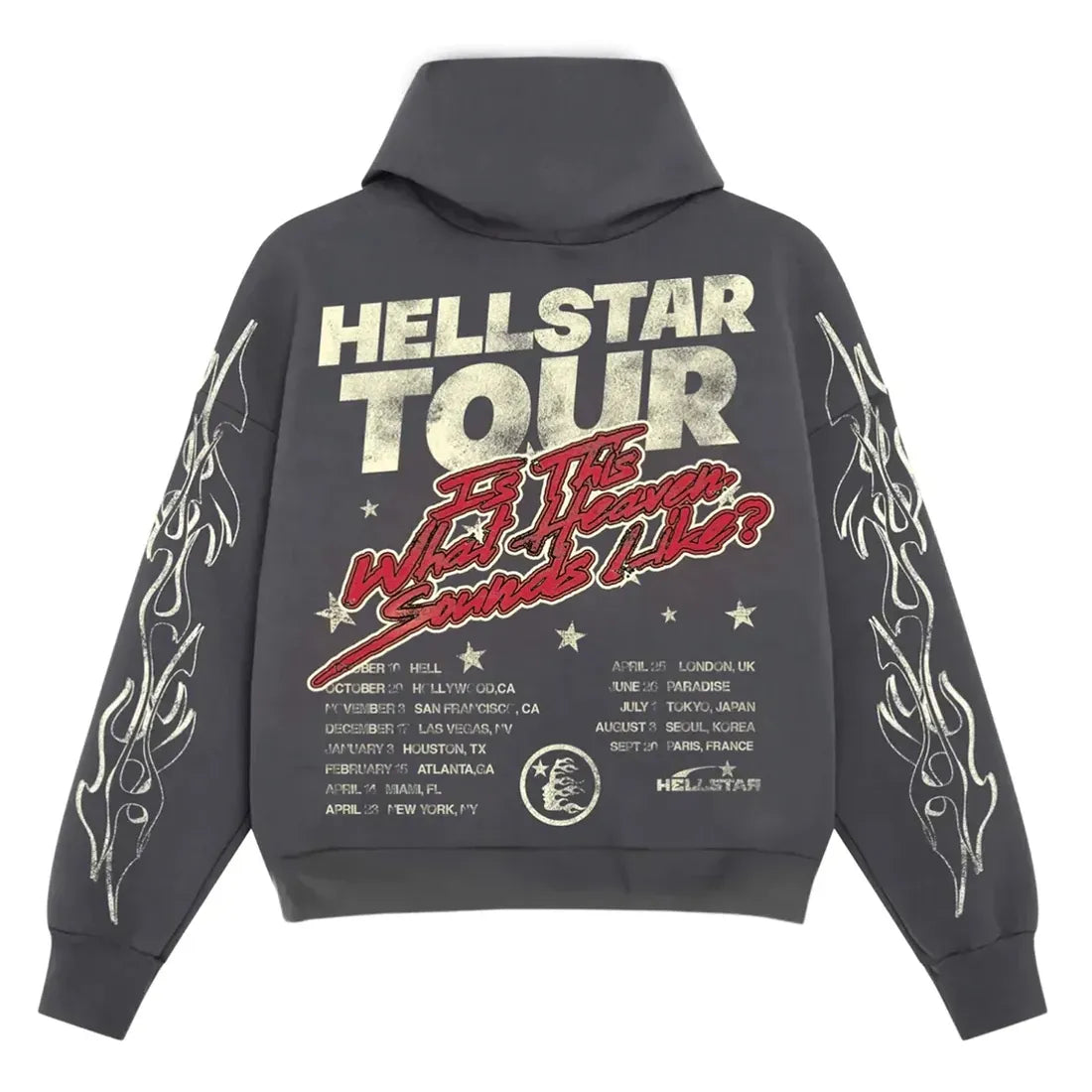 Unisex Retro Gothic HELLSTAR Print Hoodie