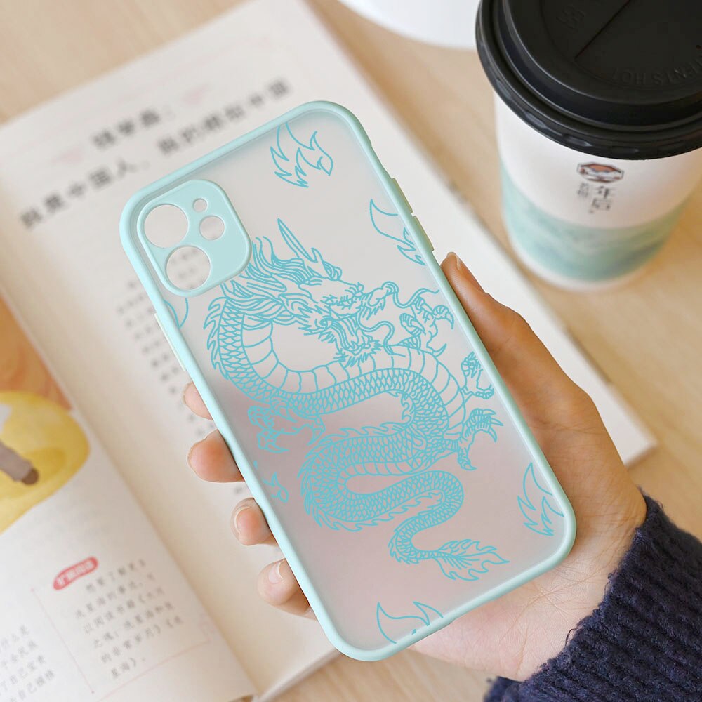 Fashion Purple Dragon Animal Pattern Phone Case For iPhone