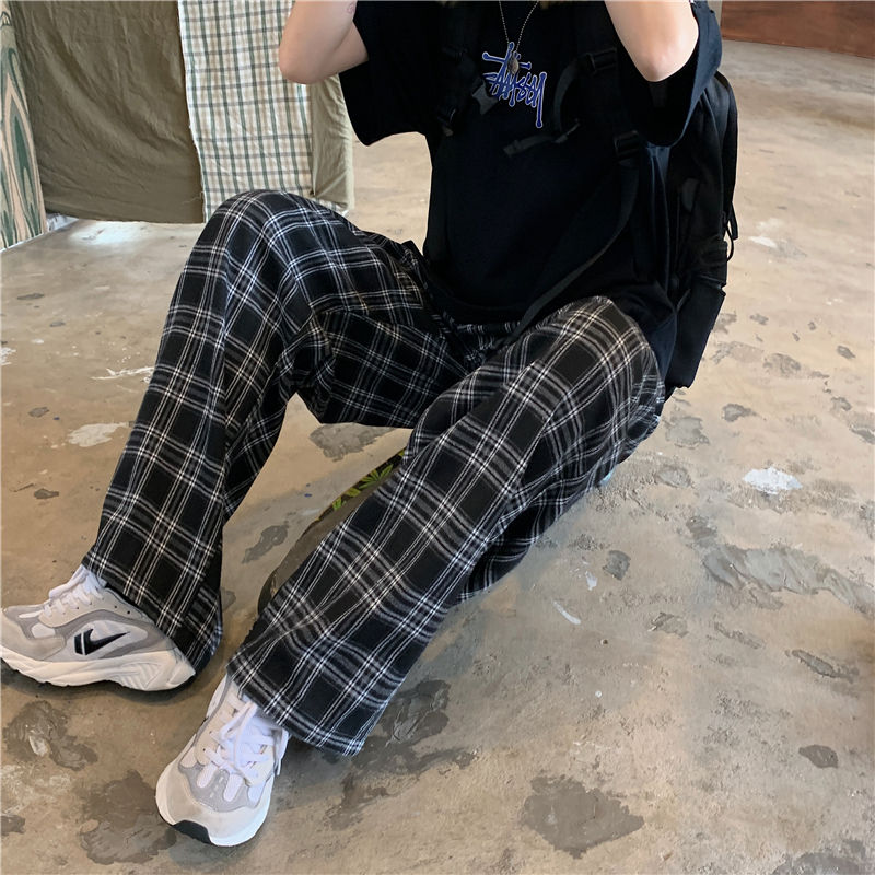 Men Plaid Pants Casual