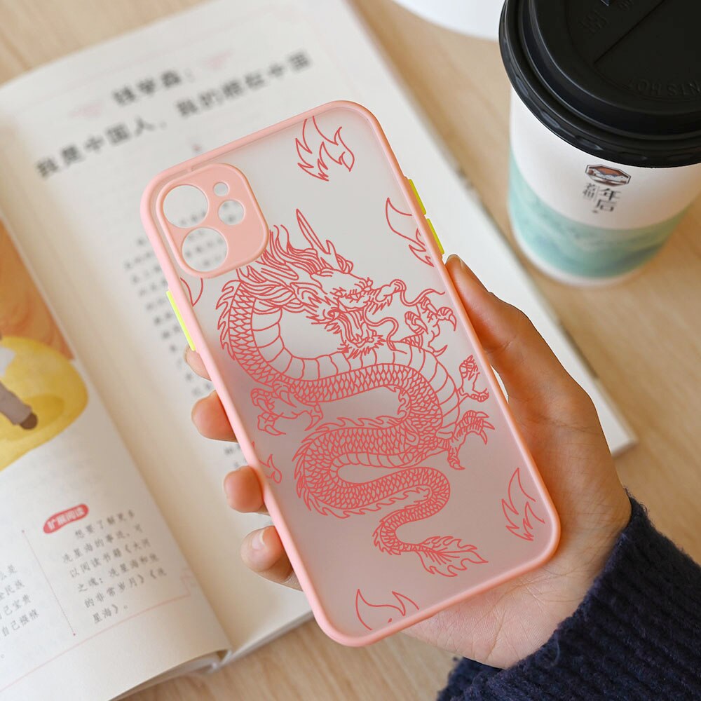 Fashion Purple Dragon Animal Pattern Phone Case For iPhone