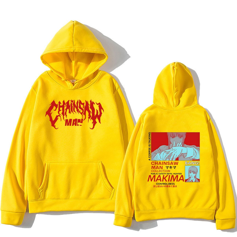 Unisex Japan Anime Chainsaw Man Letter Logo Hoodies