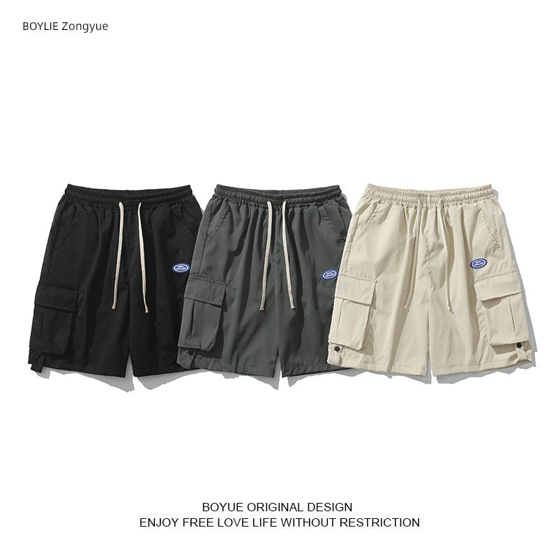 Mens Boyue Casual Multi-Pocket Preppy Style Cargo Shorts