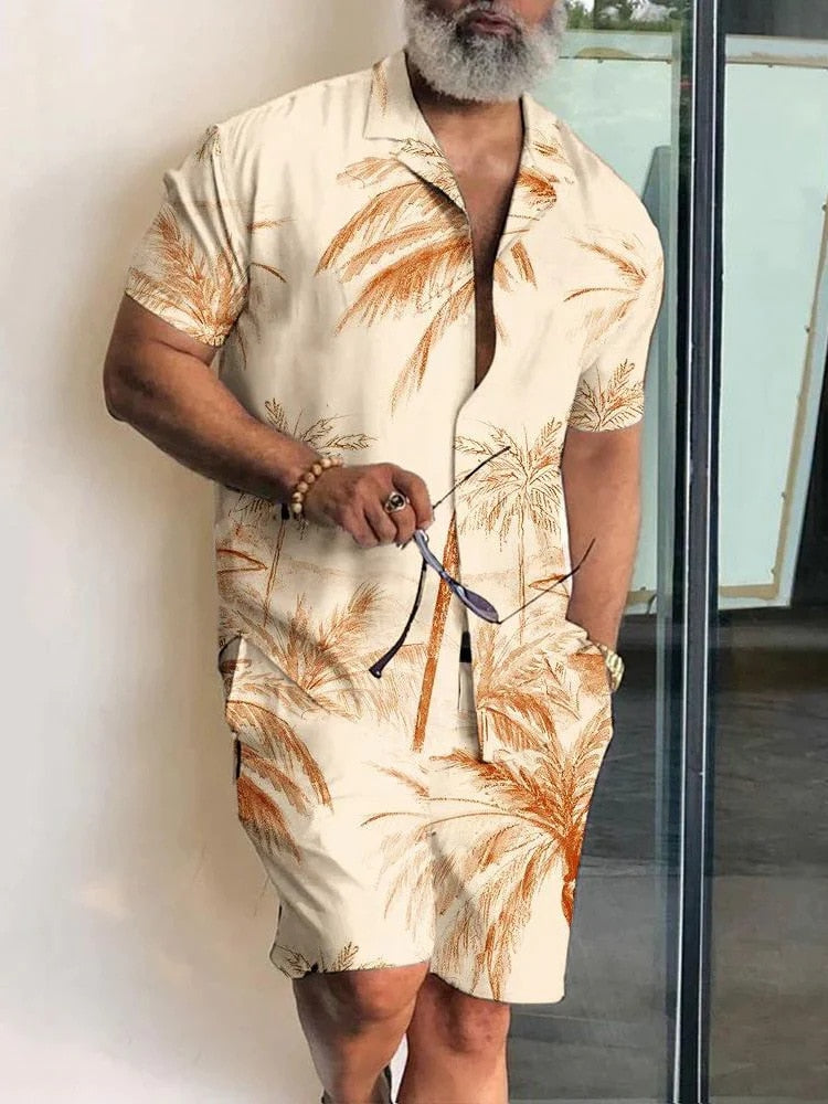 Men's Fashion Hawaiian Shirt Set