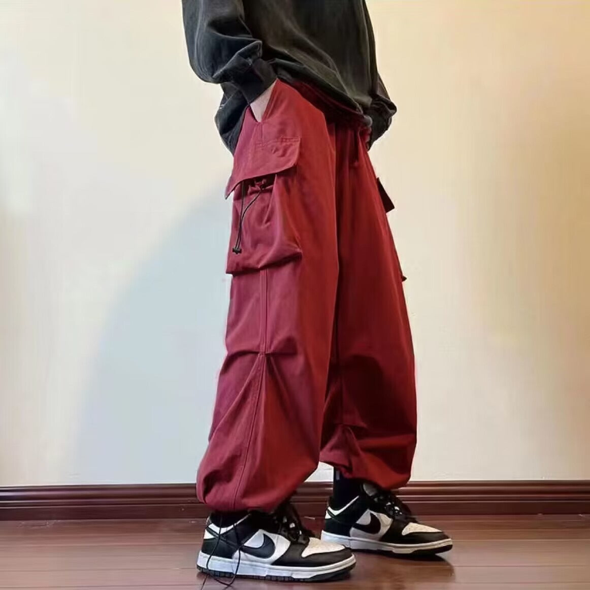 Cargo Pants Men Elastic Waist Harem Pants