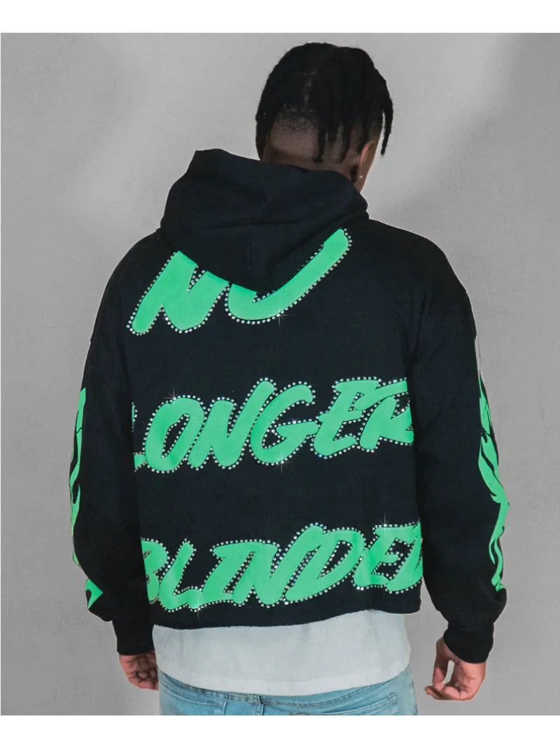 Mens Y2k Large Letters Printed Zippered Harajuku Fashion Cardigan Jacket