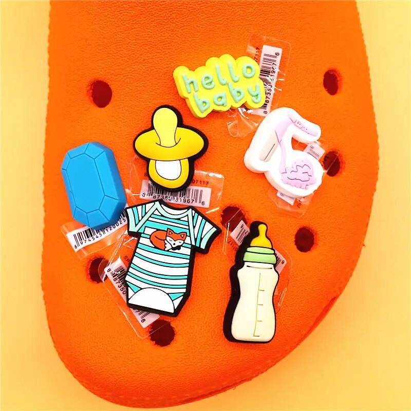 Novelty 1pcs Hello Baby PVC Shoe Charms