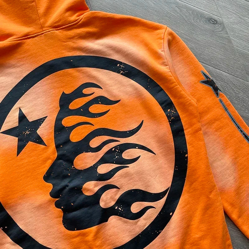 Unisex Hellstar  Fire Orange Hoodie (HOODIE ONLY)