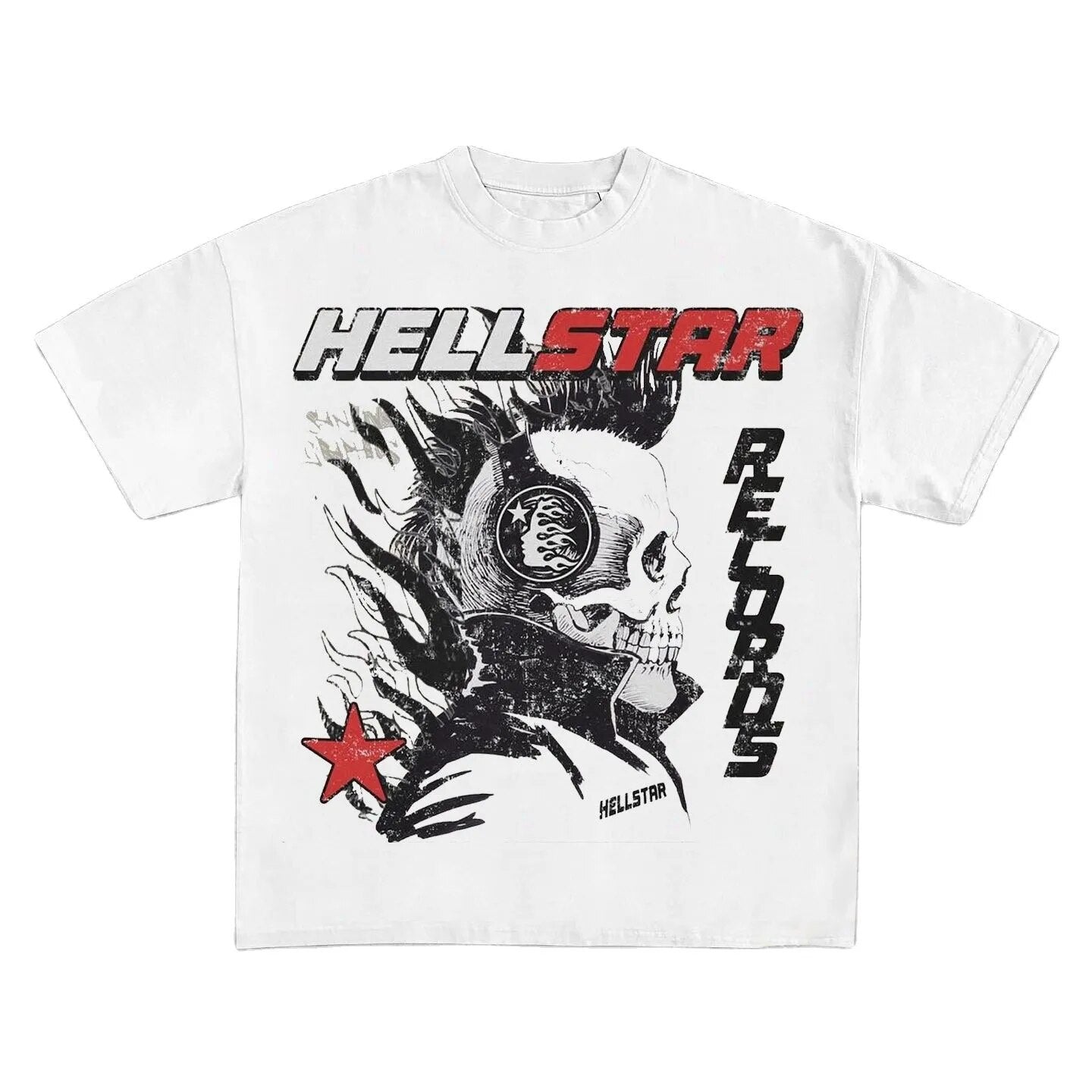 Men's Hellstar Graphic 100%Cotton Streetwear O Neck Short Sleeve Tops