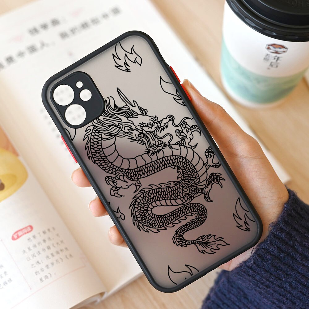 Fashion Purple Dragon Animal Pattern Phone Case For iPhone