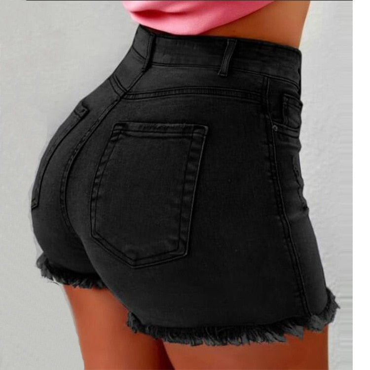 Women High Waist Denim Shorts