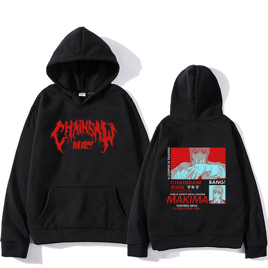 Unisex Japan Anime Chainsaw Man Letter Logo Hoodies