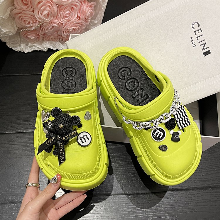 Girls Fashion Charms Clogs Thick Sole