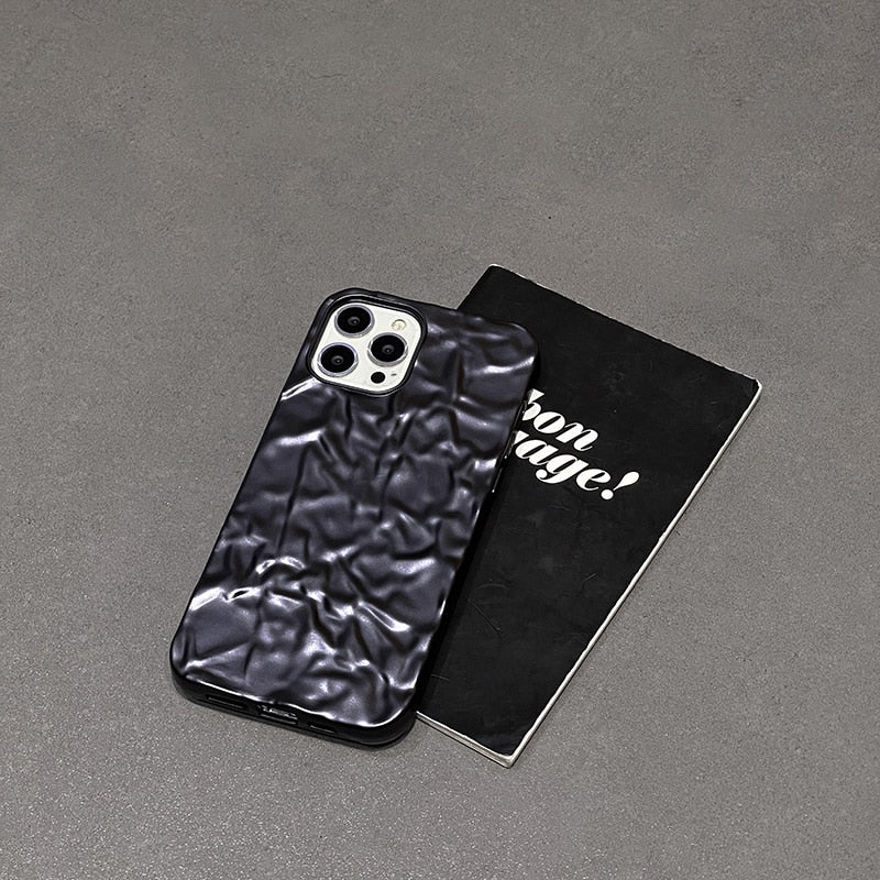 Qianliyao Luxury Black tin paper pattern Phone Case for iphone