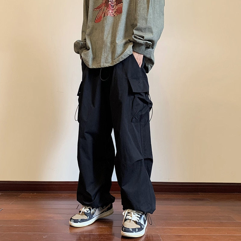 Cargo Pants Men Elastic Waist Harem Pants