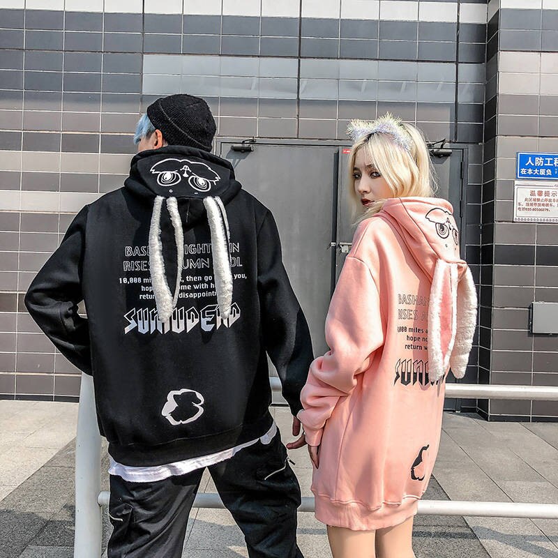 Couples' bunny ears hoodie