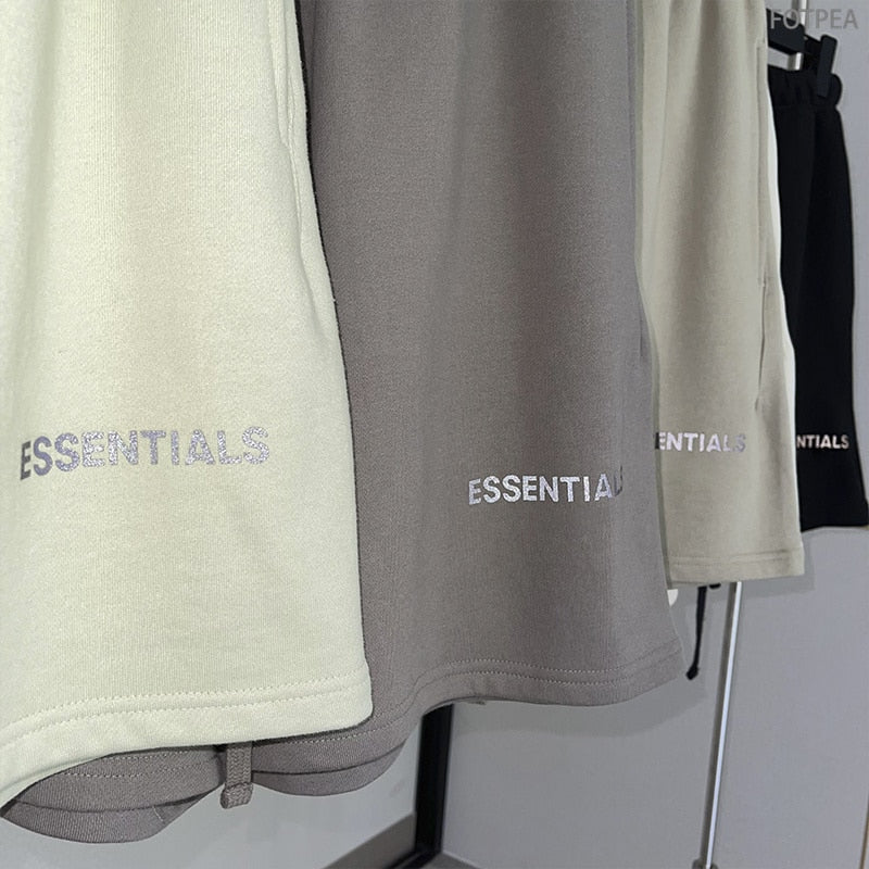 FW21 New Men's Essentials Summer Shorts Reflective Letter Streetwear Hip Hop Quick-Drying And Breathable Cotton Sports Shorts