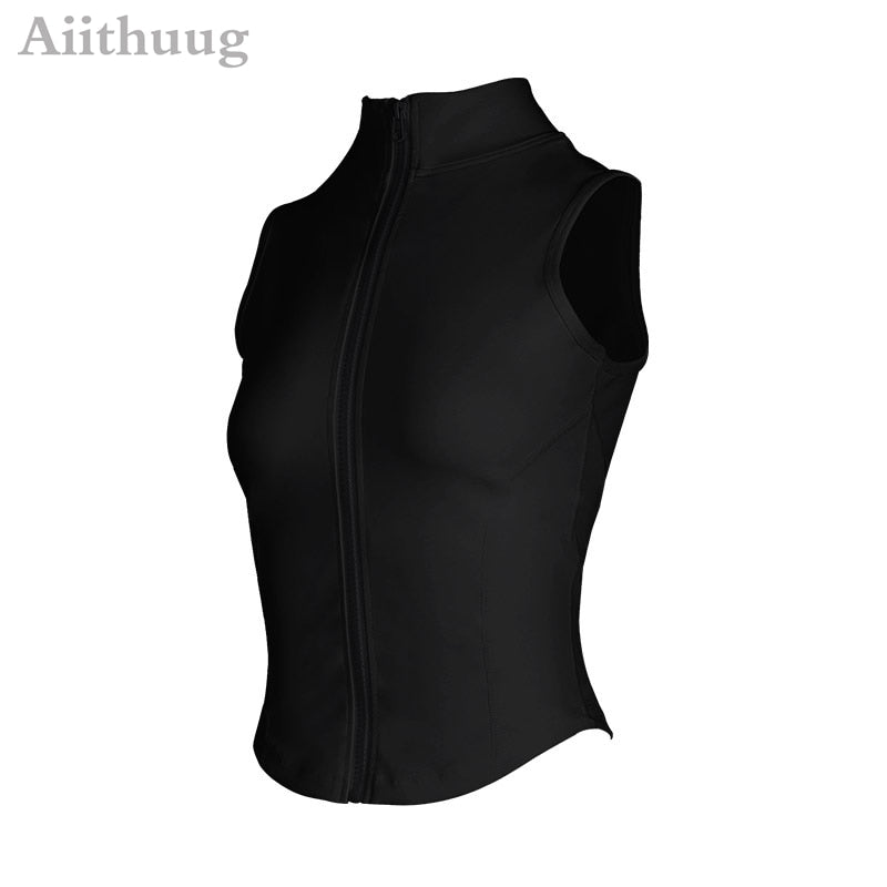 Aiithuug Women Full Zip-up Yoga Top