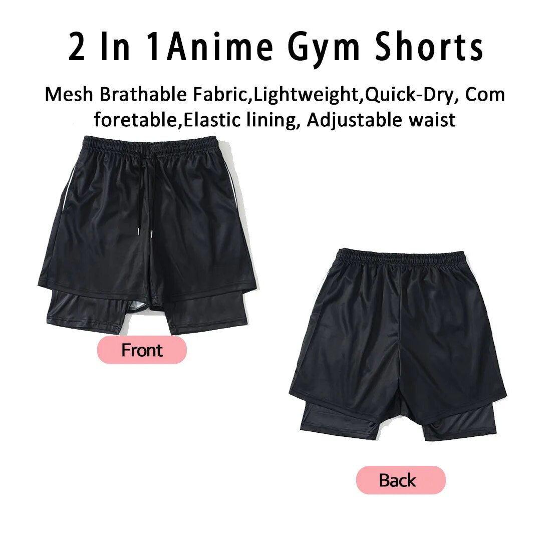 Men Y2K 2 in 1 GYM Running Mesh Quick Dry Training Shorts